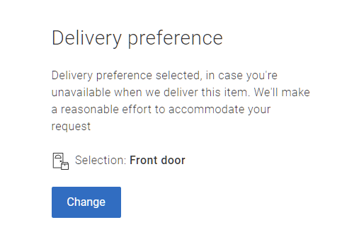 My delivery preference